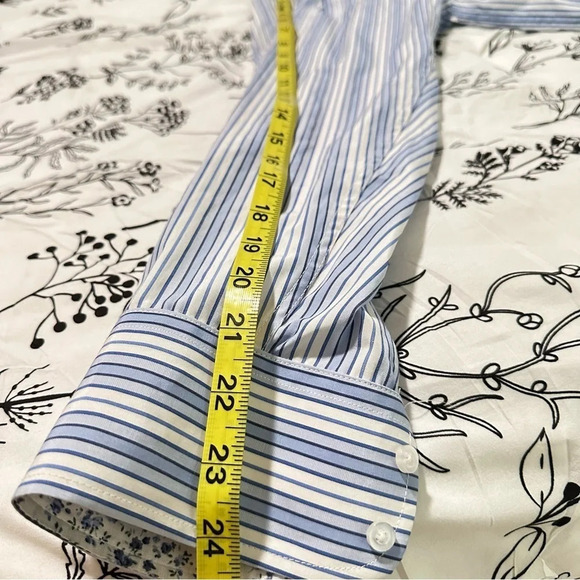 Bogari Men's Size XL Button Up Long Sleeve Shirt Strips‎ with Floral Accents - Picture 8 of 12